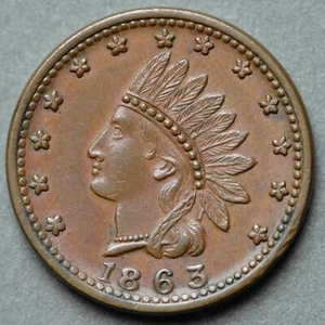 1863 82/351a Patriotic Civil War Token R-2 AU - Picture 1 of 2