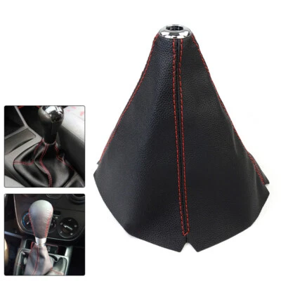 Universal Car Gear Shift Collars PU Leather Manual Stick Shifter Knob Boot Cover - Image 1 of 4