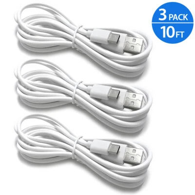 3x 10FT USB-C Cable Type C Charger For Samsung Galaxy S8 S9 S10 Plus Note 8 9 10 - Image 1 of 4