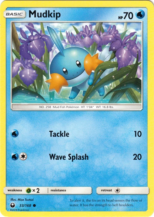 x4 Mudkip - 33/168 - Common Pokemon SM7 Celestial Storm M/NM English - Image 1 of 1