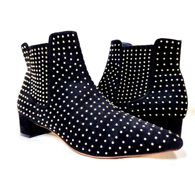 Ботинки TOPSHOP «Убийца» с золотыми заклепками размер 10,5/41 черные матовые искусственная замша - Изображение 1 из 4