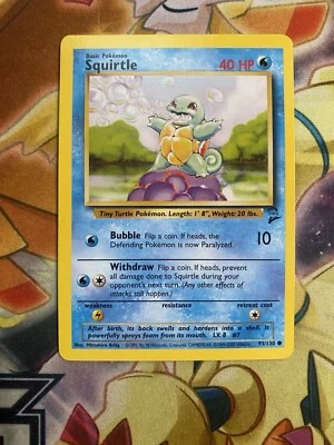SQUIRTLE 93/130 - VINTAGE WOTC Pokemon Card - BASE SET 2 - NM - Image 1 of 2