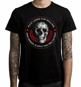 Fate Leads The Willing Stoicism Men's T-Shirt - Slogan Philosophy Stoic - Picture 1 of 1