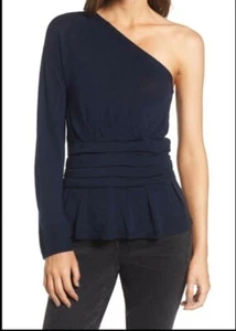 NWT $70 Treasure & Bond Pleated Asymmetrical Sweater S Long Sleeve Pullover - Bild 1 von 6