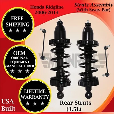 Puntales traseros Monroe OEM con barra estabilizadora para Honda Ridgeline 2006-2014 Warra de por vida. Foto 1 de 4