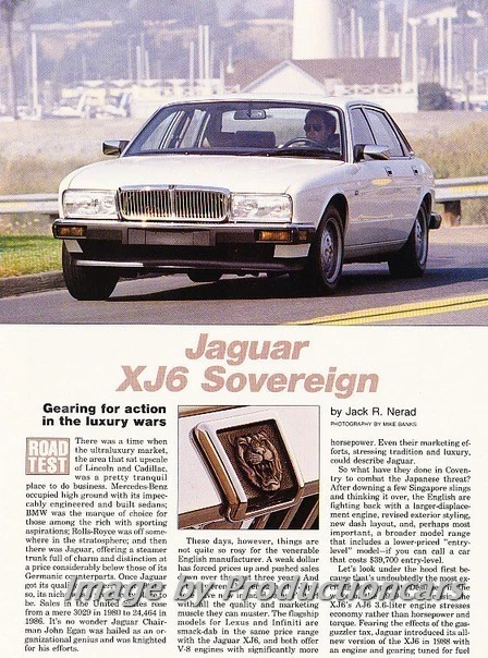 1990 Jaguar XJ6 Sovereign Original Car Review Report Print Article J783 Foto 1 de 1