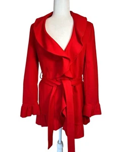 INC International Concepts Red Belted Jacket Coat; Size M - Picture 1 of 5