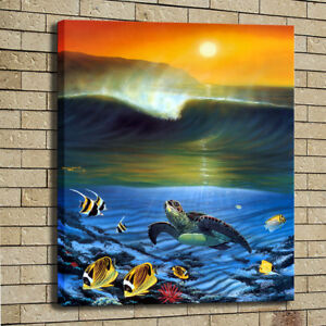 Home Decor HD Art Painting Print on Canvas Animal Robert Wyland North Shore Surf