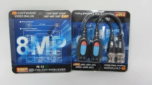 Adattatore cavo coassiale connettore BNC video balun passivo telecamera CCTV 4K coppia di 2 - Foto 1 di 5