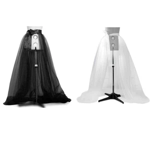 Women Girls Elastic Waist Mesh Tulle Tutu Dress Layered Pleated Party Maxi Skirt - Picture 1 of 14