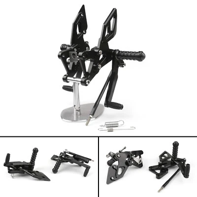 Rearsets Rear Sets Footpegs Footrest Black For Yamaha YZF R25 R3 2014-2016 #3, Foto 1 de 4