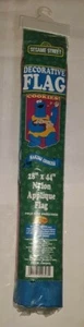 SESAME STREET NYLON APPLIQUE FLAG 28"x44" COOKIE MONSTER MAKING COOKIES nip - Picture 1 of 4