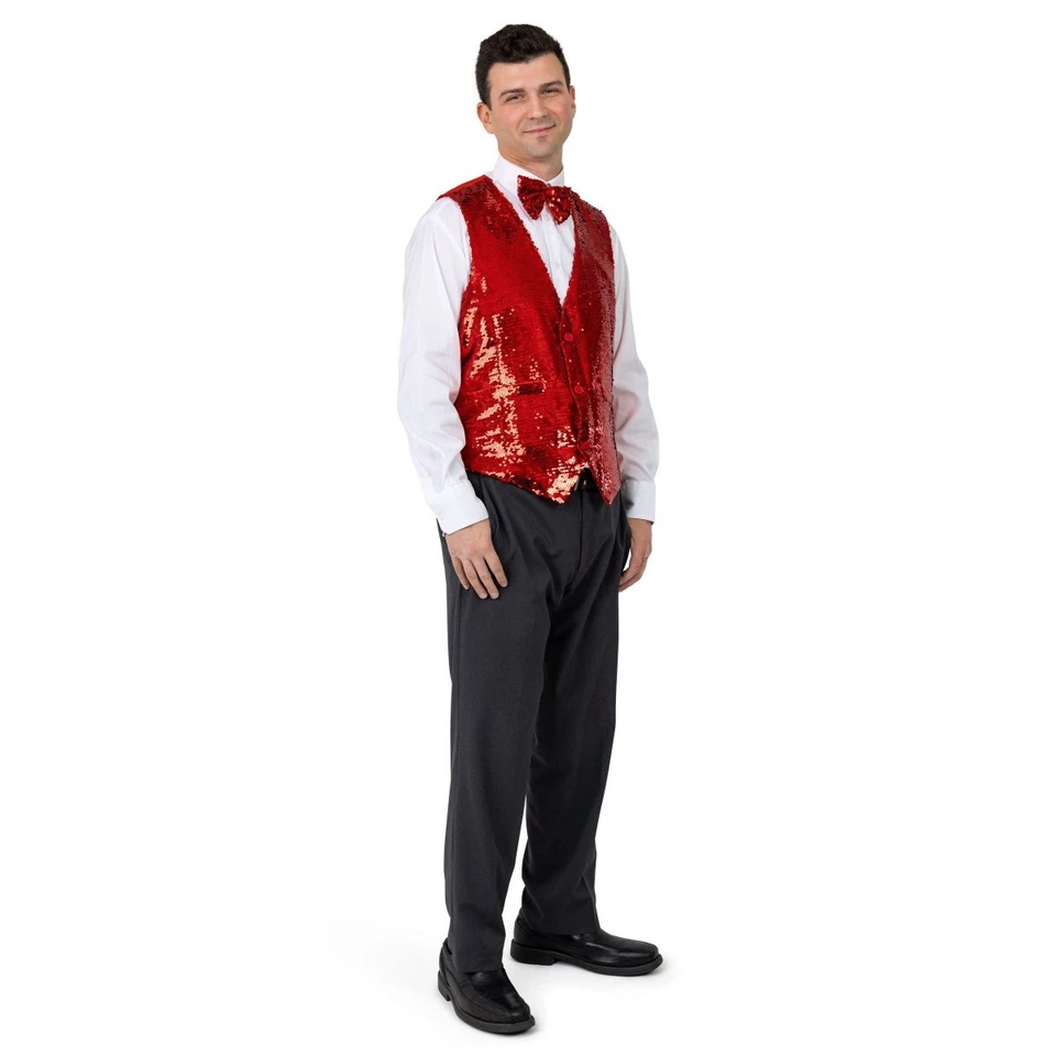 Dress Up America Sequin Vest with Bowtie - Sparkly vest for Men - Costume Party - Image 1 of 1
