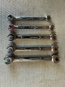 Snap-on 5pc  3/8"-5/8" RXS605B SAE Combo Open-end Flare Nut Line Wrench Set - Picture 1 of 4