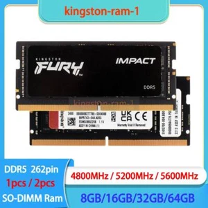 Kingston FURY 8GB 16GB 32/64GB DDR5 4800 5200 5600 MHz Laptop SO-DIMM Memory lot - Picture 1 of 20
