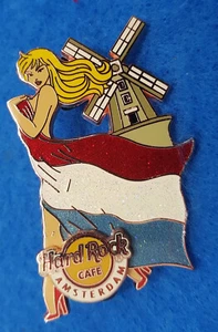 AMSTERDAM FLAG & LANDMARK GIRL SERIES 2015 MOLINO DE VIENTO HOLANDÉS Hard Rock Café PIN LE - Imagen 1 de 1