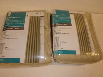 One Pair Rod Pocket Panels 84" Long X 50" Wide Beige NIP #3 - Image 1 of 3