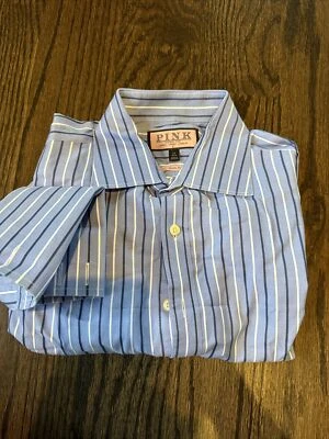 Camisa de vestir Thomas rosa 16 puños franceses ajustados Foto 1 de 4