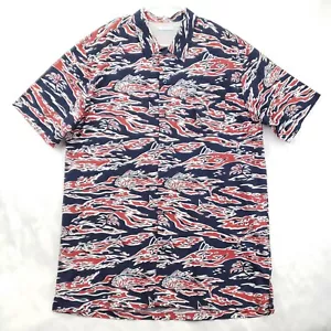Columbia PFG Shirt Mens XLT Blue Red Vented Fishing Short Sleeve Classic Button - Picture 1 of 10