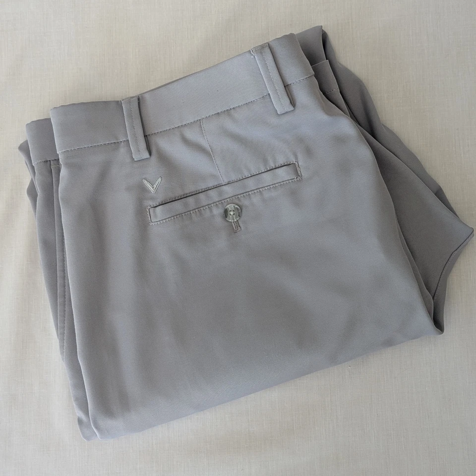 Callaway 40x32 高尔夫活动腰带灰色弹性舒适弹力男式裤子 — 第 1/4 张图片