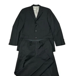 Hugo Boss Super 100 Suit Men's 40R Pants 32X30 Black Wool USA Made (Flaws) - Picture 1 of 17