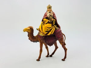Vintage Landi Krippenfigur Italien handbemalt Kunststoff weiser Mann auf Kamel - Bild 1 von 5