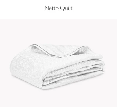 Matouk Netto Full Queen Quilt  Egyptian Cotton Sateen White New $725 - Image 1 of 4