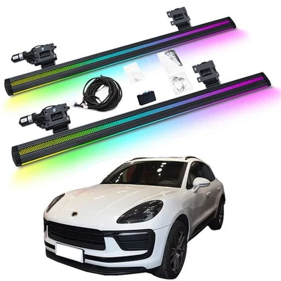 estriberas retráctiles con peldaños laterales eléctricos de color LED para Porsche Macan 2015-2025 Foto 1 de 4