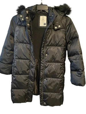 Gap Kids ColdControl Ultra Max Long Parka XL 黑色最温暖冬季外套人造毛皮 — 第 1/4 张图片