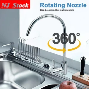 304 stainless steel 360°rotating gooseneck type single hole kitchen clean faucet - Picture 1 of 9