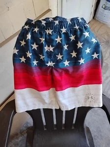 Under Armour American Flag Swim Trunks Shorts Lined Drawstring Boys Youth Medium - Picture 1 of 6