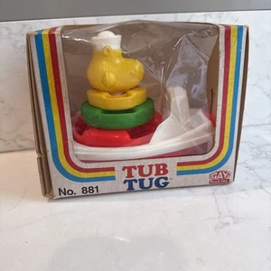 Vintage Gay Toys Inc Tub Tug Bath Pool Stacking Toy 5 Piece 881 Excellent!! - Picture 1 of 14