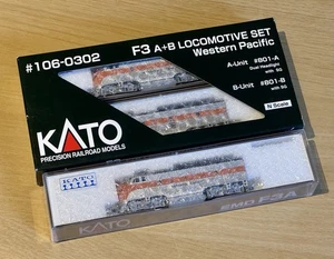 Kato 106-0302/176-1202 - EMD F3 ABA Locomotives, Western Pacific, N Scale - Picture 1 of 11