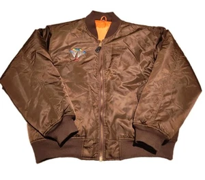 VTG MA-1 Intermediate Flyer’s USAF Bomber Flight Jacket XL Brown Embroidered - Picture 1 of 16