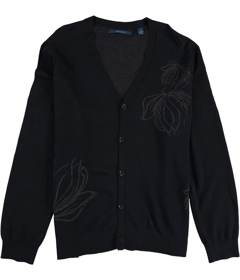 Perry Ellis Mens Floral Print Cardigan Sweater - Image 1 of 1