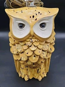 Vintage Ceramic Owl Double Sided Hanging Lighted Retro Mid Century Modern Decor - Picture 1 of 18