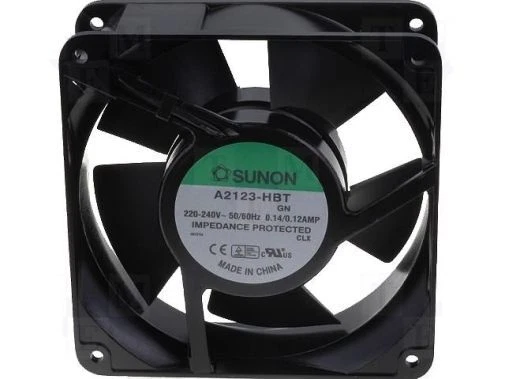 Sunon Lüfter 120x120x38mm A2123HBT AC 230V 2000 U/min 45dBA Kugellager Flachst. - Bild 1 von 1