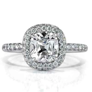 Cushion Cut 2.20 Ct lab Grown Diamond Ring for wife 14K solid White Gold size 7 - Picture 1 of 5