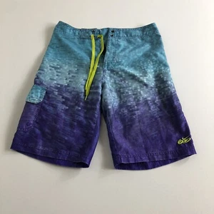 Boys Nike 6.0 Board Shorts Size 16 Purple Blue Yellow Logo Swim Embroidered - Picture 1 of 5