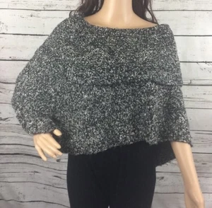 White House Black Market Sweater Shawl XS Small Marled Design Warm Winter Knit - Picture 1 of 12