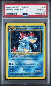 2000 Feraligatr Neo Genesis 1st Edition Holo Pokemon Card #5 5/111 PSA 8 NM MT - Picture 1 of 2