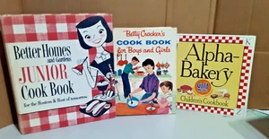 3 Vtg Cook Book "Betty Crocker's Cookbook for Boys & Girls" 1st Ed 1955 & 1957 + - Picture 1 of 10