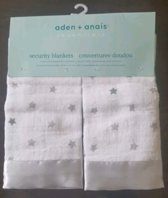 NUEVO CON ETIQUETAS Manta de Seguridad para Bebé Adén + Anais DOVE Gris Plateado Estrellas y Muselina Blanca Foto 1 de 4