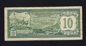 1972 Bank of Nederlandse Antillen 10 Tien Gulden VF P-9b - Picture 1 of 2