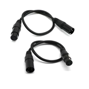 5Pin Female to 3Pin Male + 5Pin Male to 3Pin Female XLR Turnaround DMX Cable - Picture 1 of 7