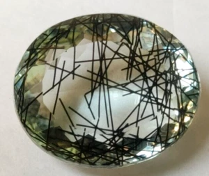 AAA+ 79.70 Ct. Large Black Rutilated Oval Cut Loose Gemstone @Thanksgiving Gift - Picture 1 of 7