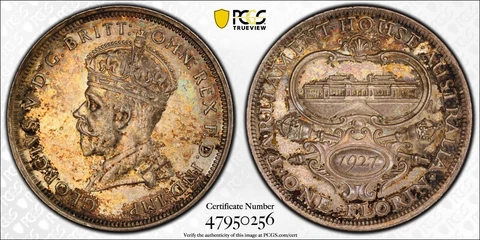 1927 (M) Melbourne Australia Silver Florin KM# 31 Canberra Variety Cover