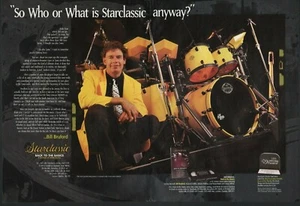 1995 2pg Print Ad of Tama Starclassic Drum Kit w Bill Bruford of King Crimson - Picture 1 of 2