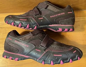 Skechers Shoes Womens 6.5 Brown-Pink Tennis Shoes Gym Casual Slip On Sneakers - Picture 1 of 11