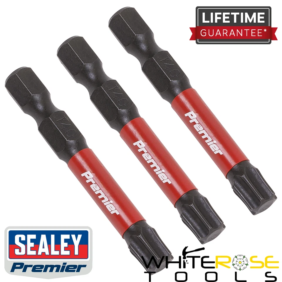 Sealey Power Tool Bits Premier TRX-Star* T40 Impact 50mm 3pc Drill Screwdriver - Image 1 of 1